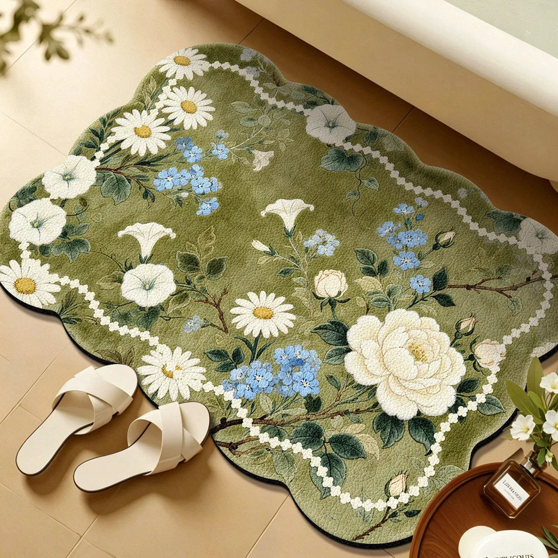Florales gesticktes Badetuch