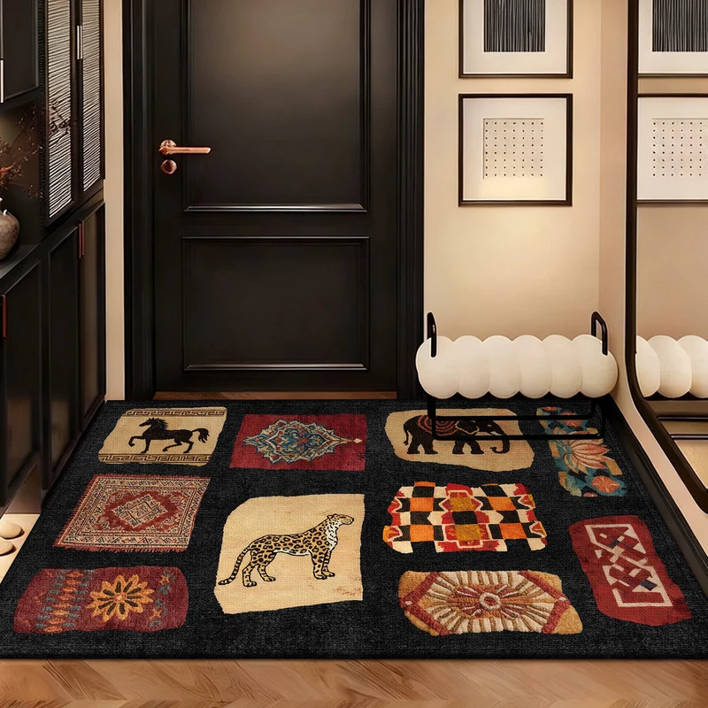 Künstlerischer Patchwork-Teppich für die Wohnkultur