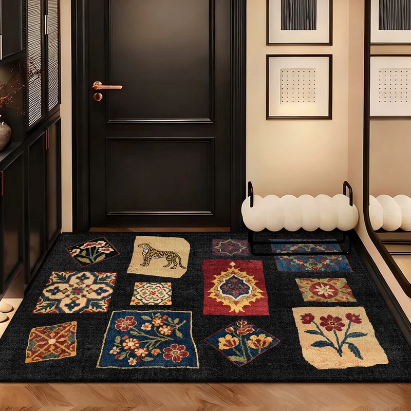 Künstlerischer Patchwork-Teppich für die Wohnkultur