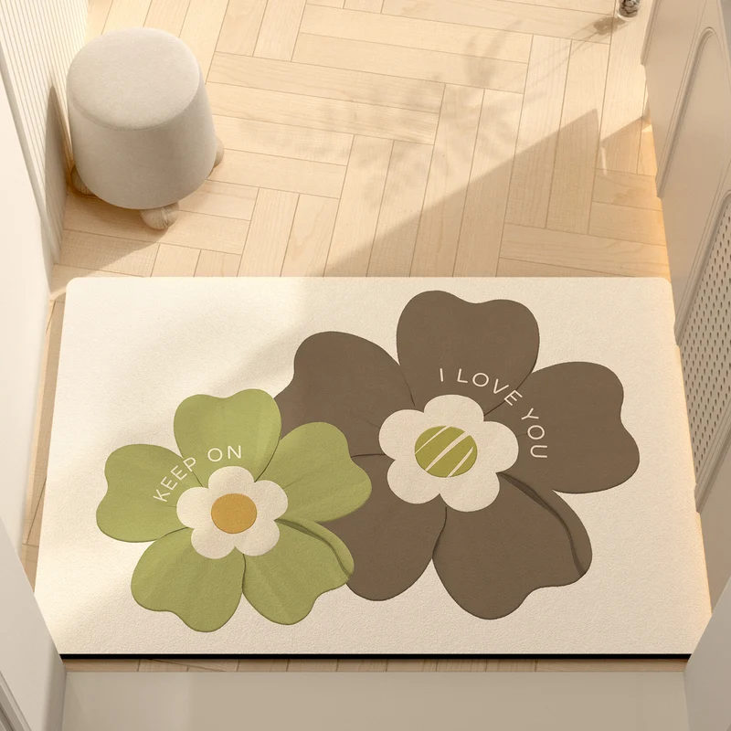Verspielt Florales Motiv Memory Foam Badematte
