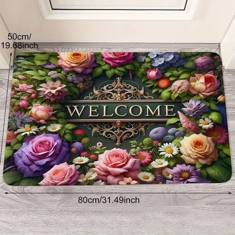 Florale Küchenteppichmatte