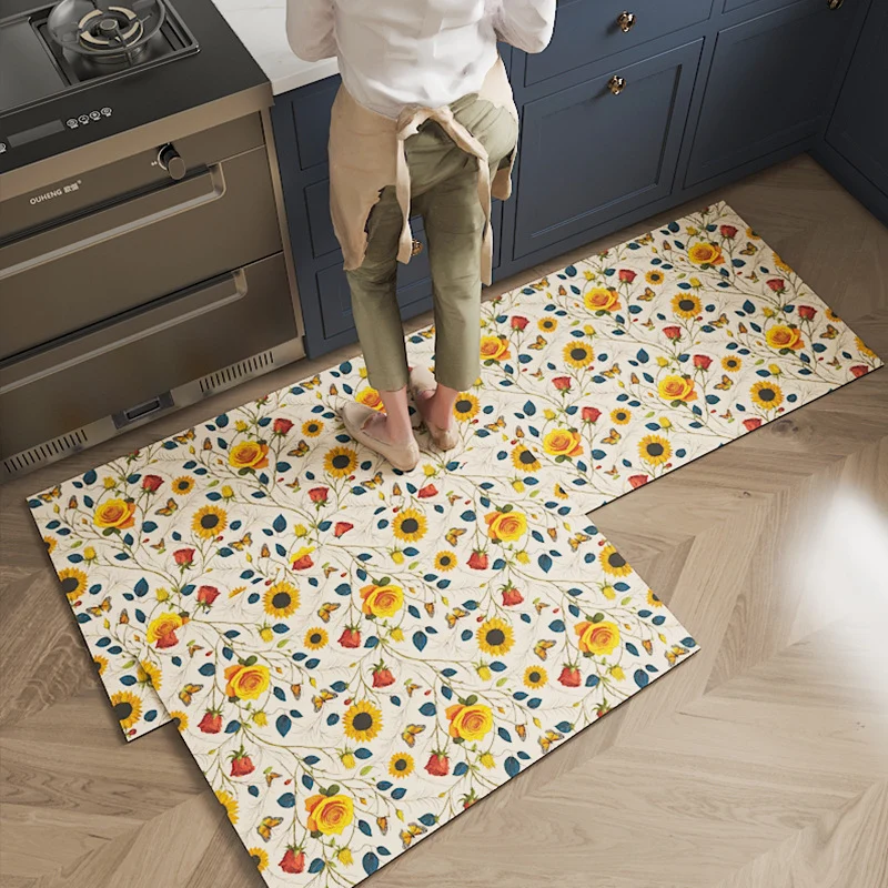 Florales Design Küchen Komfortmatte