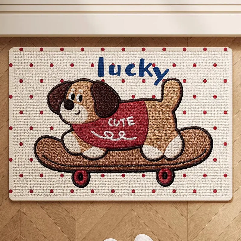 Dekorativer Badteppich mit verspieltem Hundedesign