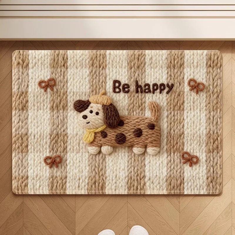 Dekorativer Badteppich mit verspieltem Hundedesign