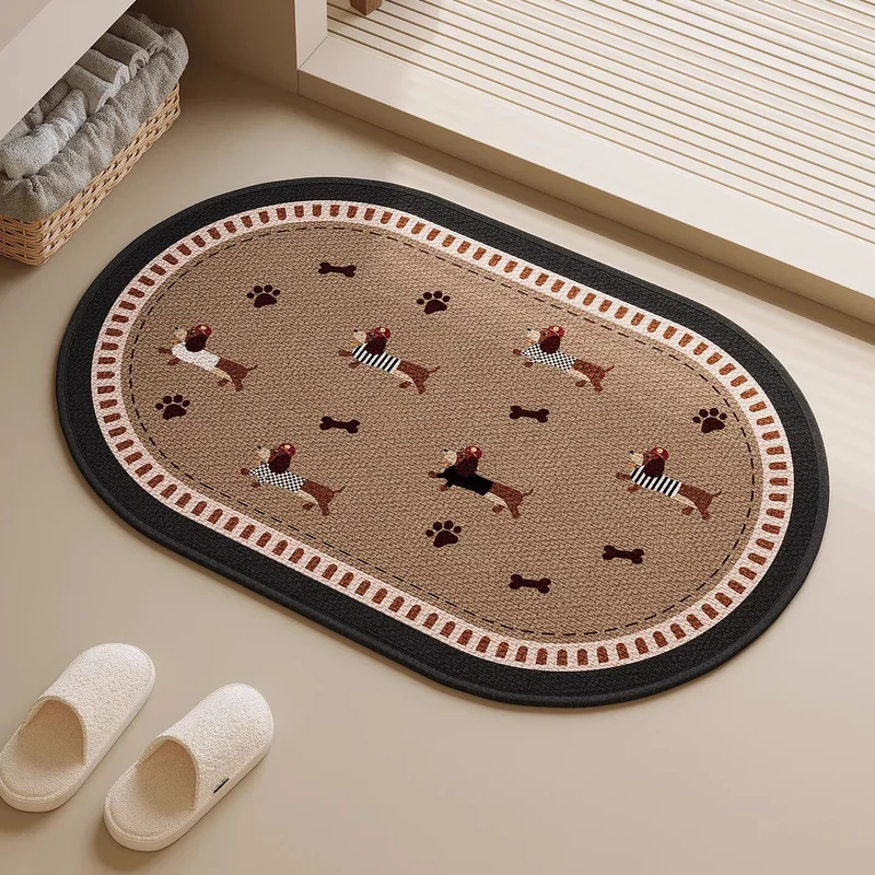 Dekorativer Badteppich mit verspieltem Hundedesign