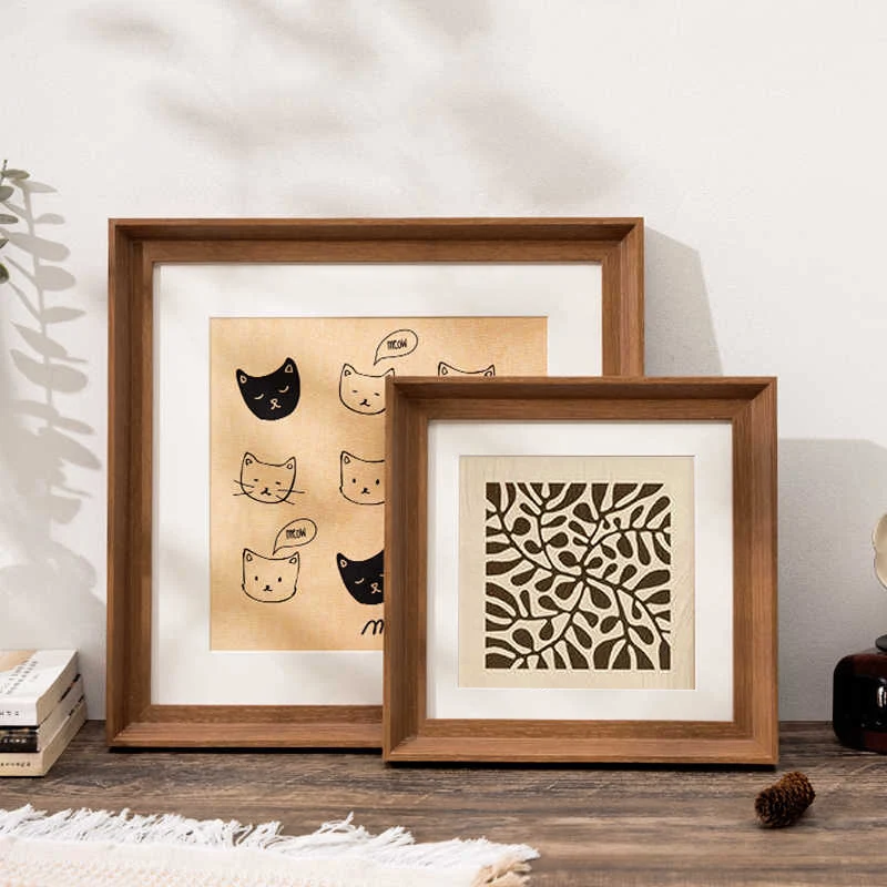 Künstlerische Katzenillustration Bilderrahmen für Wanddekoration