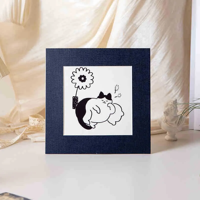 Künstlerische Katzenillustration Bilderrahmen für Zuhause