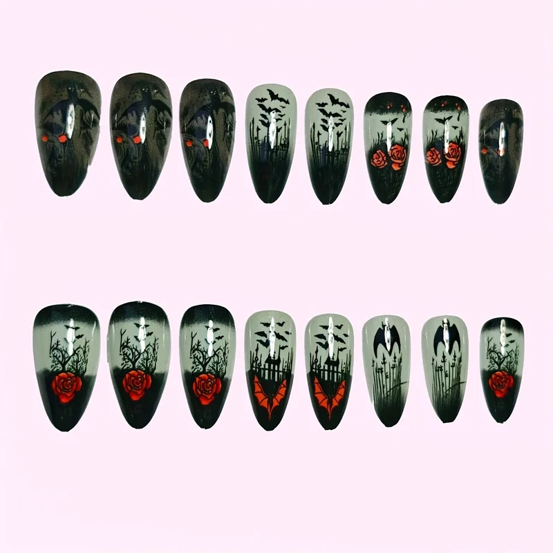 Gothic-Themen Lange Stiletto Nagelkunst