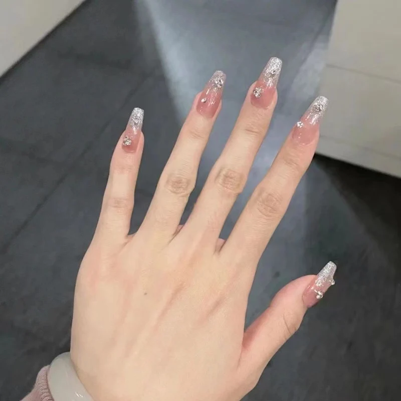 Glamouröse Strass Glitzer Press-On Nägel