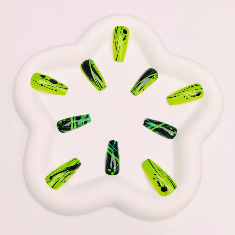 Vibrantes abstraktes Nagelkunst-Set