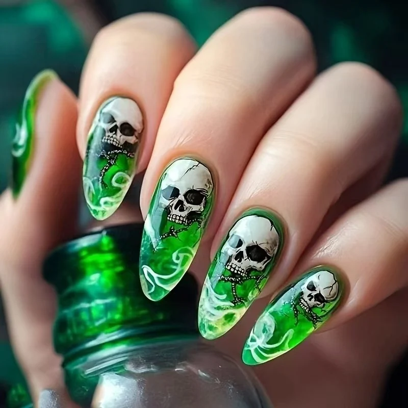 Künstlerisches Schädel-Thema Nagelkunst Set