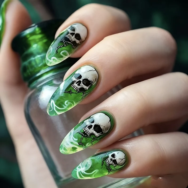 Künstlerisches Schädel-Thema Nagelkunst Set