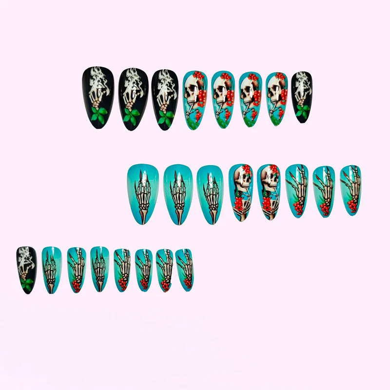 Künstlerische Skelett Nagelkunst