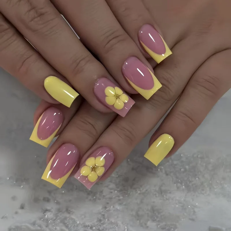 Künstlerisches Floral Design Nagelset