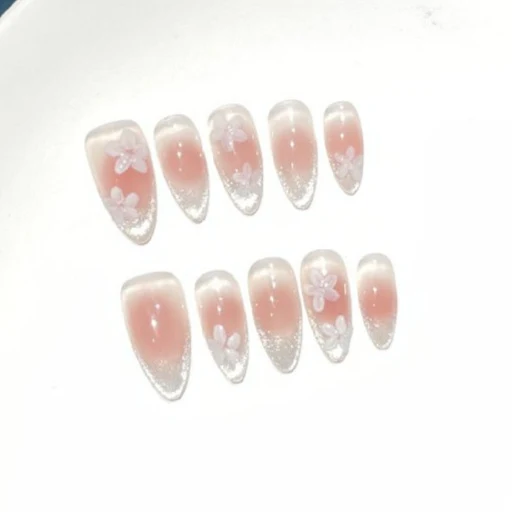 Florale Ombre Press-On Nagelkunst