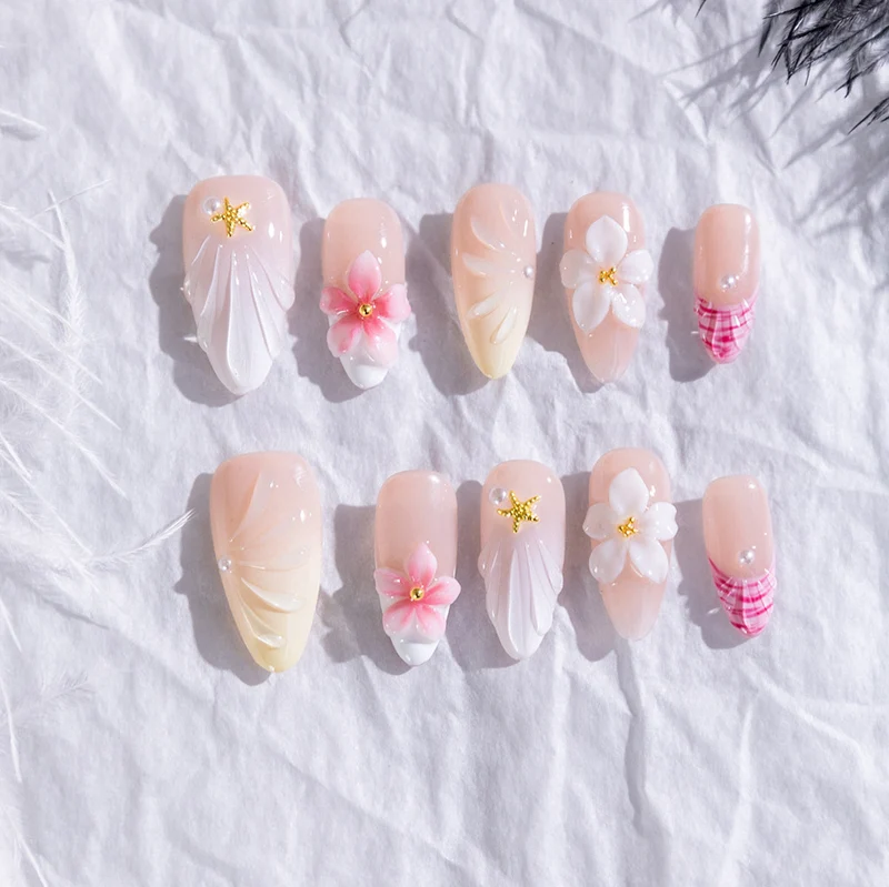 Florale Eleganz Multi-Design Press-On Nägel