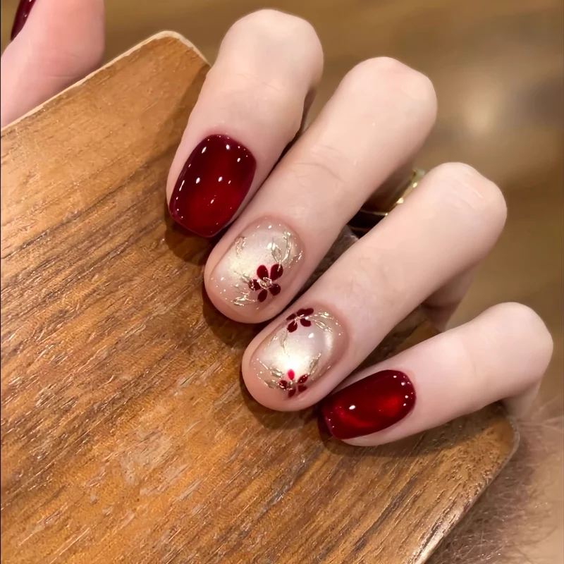 Blumenakzent Press-On Nagelset