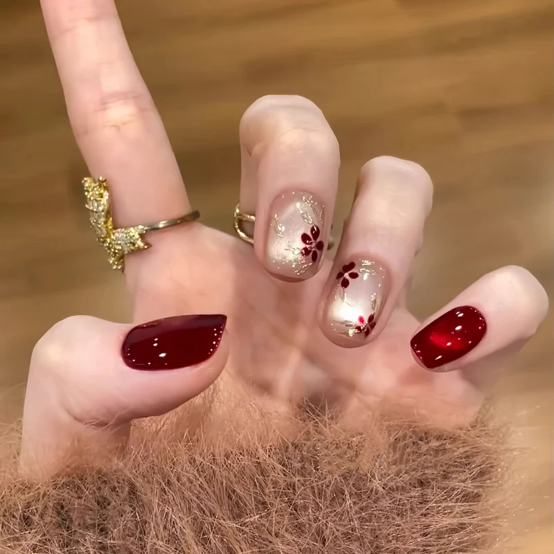 Blumenakzent Press-On Nagelset