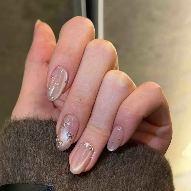 Premium Kristall-verzierte Press-On Nagelkunst