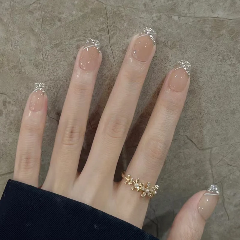 Luxus mit Strass besetzte Press-On Nägel