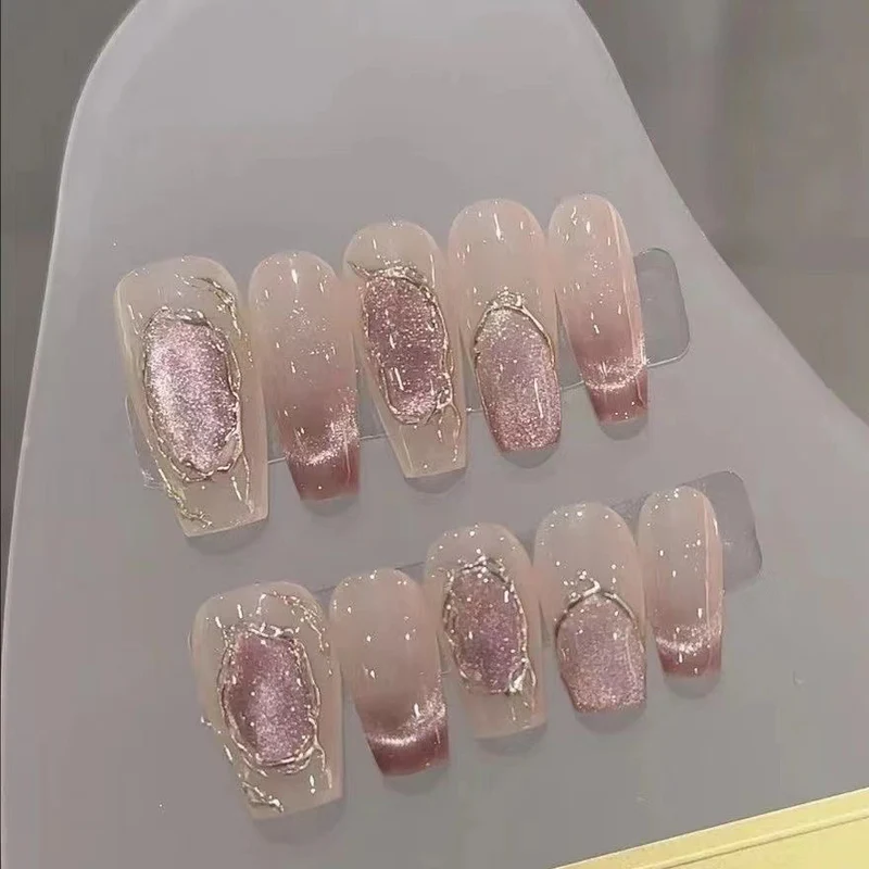 Luxuriös glitzerndes Press-On-Nagelset