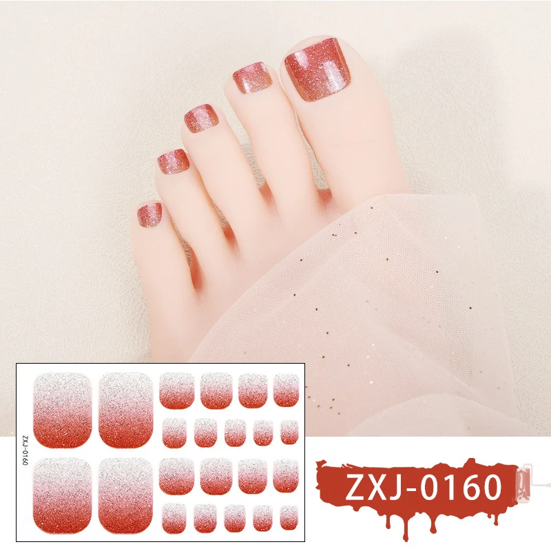 Glitzernde Glitter-Fußnagel-Wraps