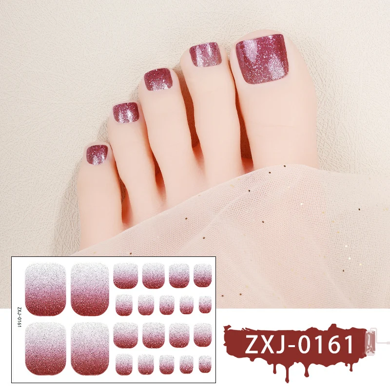 Glitzernde Glitter-Fußnagel-Wraps