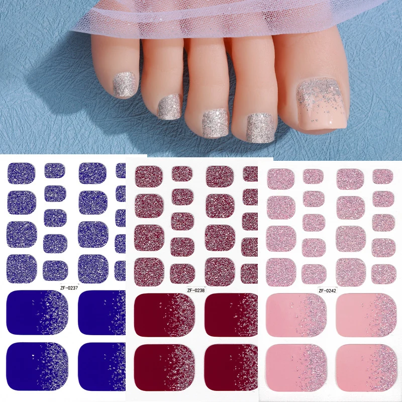 Glänzende Gel-Zehennagel-Wraps