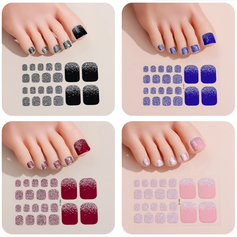 Glänzende Gel-Zehennagel-Wraps