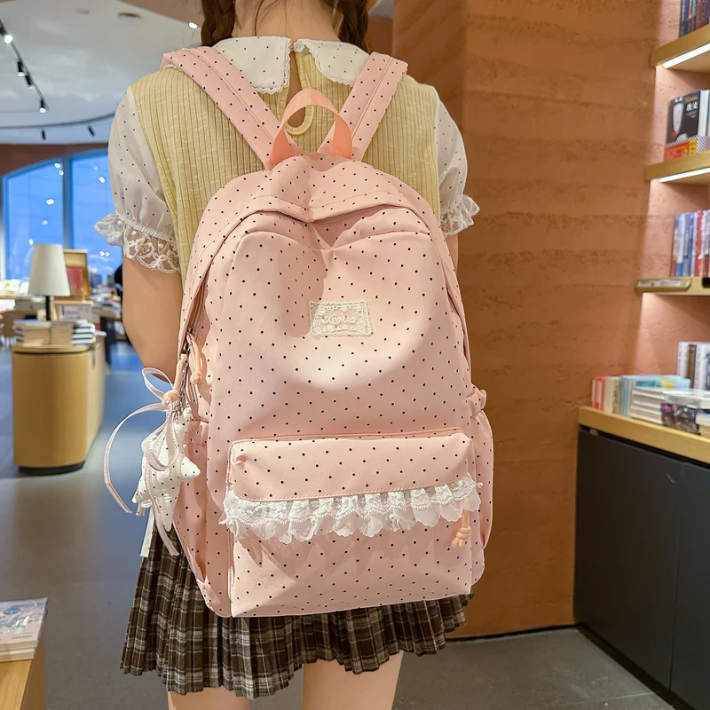 Niedlicher Polka Dot Freizeit-Rucksack Karnz
