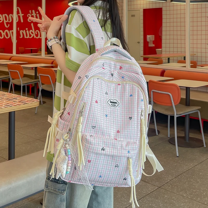 Süßer Multi-Taschen Druck Rucksack Karnz