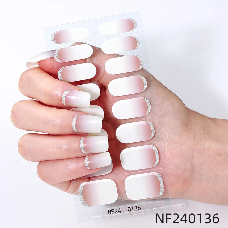 Elegante French Tip Nagelaufkleber