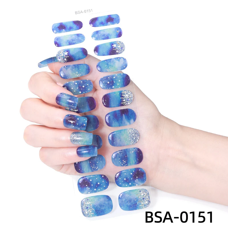 Premium Floral Press-On Nagel Wraps
