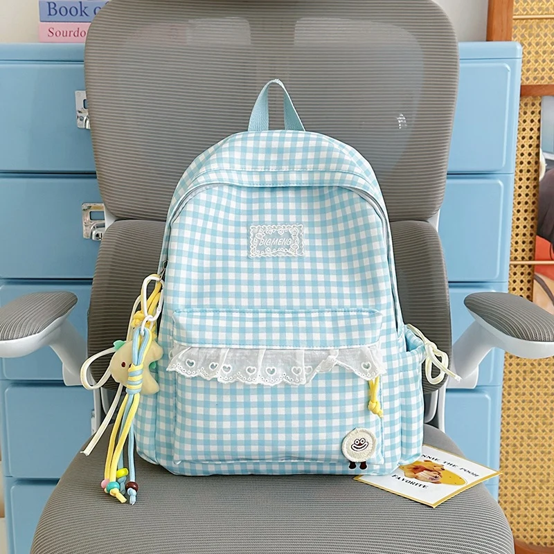 Süßer Gingham-Print-Rucksack Karnz