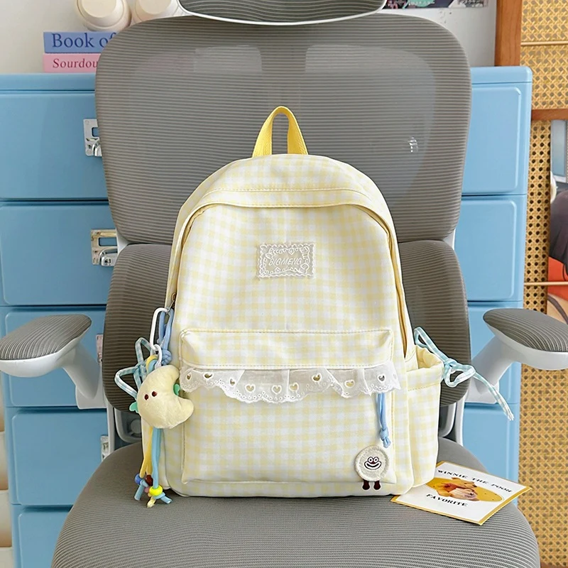 Süßer Gingham-Print-Rucksack Karnz