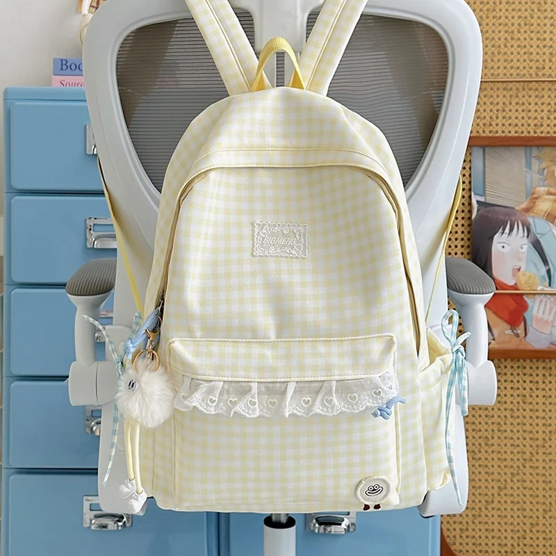 Süßer Gingham-Print-Rucksack Karnz