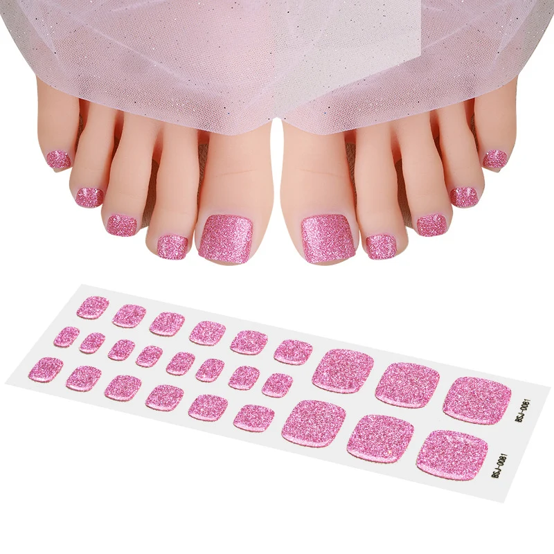 Dekorative Glitter-Fußnagel-Wraps