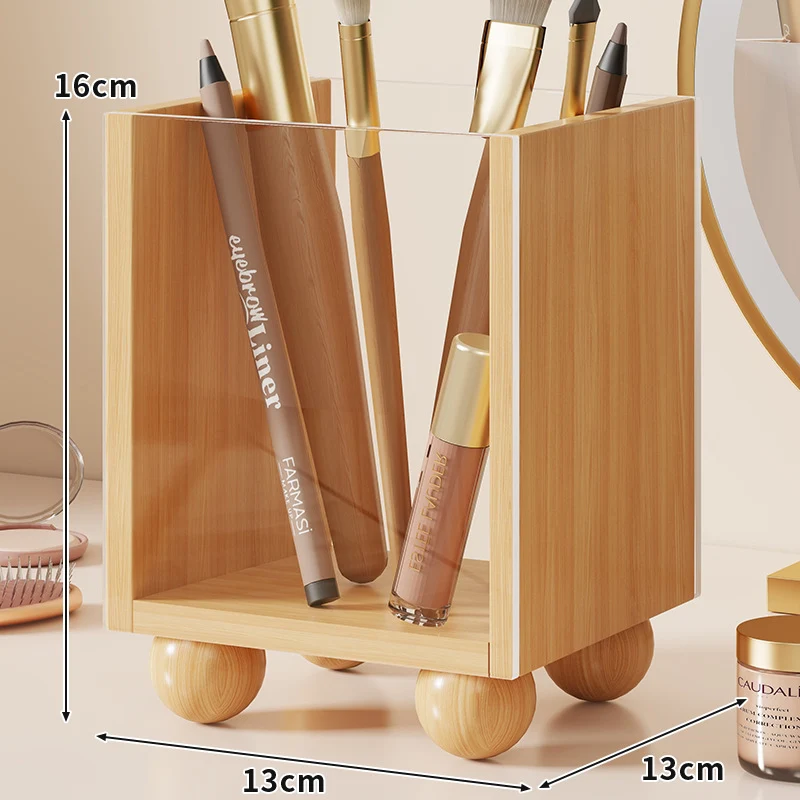 Holz Vanity Makeup Pinsel und Kosmetik Organizer
