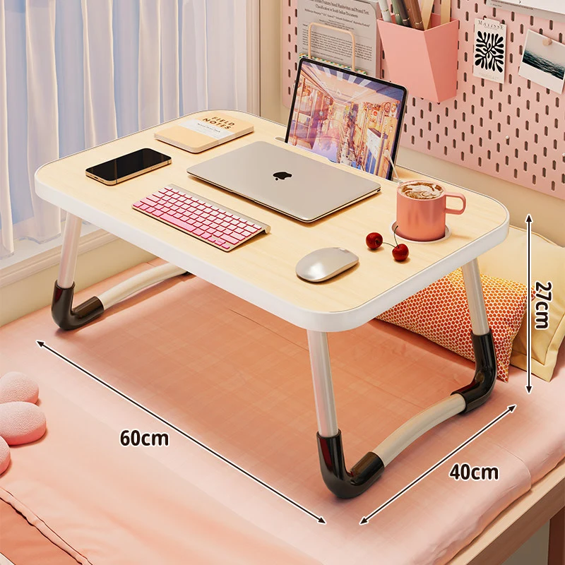 Faltbarer tragbarer Bett-Laptop-Tisch mit rundem MDF-Oberteil und verriegelbaren Klappbeinen