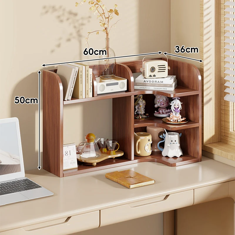 Multifunktionale Desktop-Regalorganisator mit erhöhtem Rücken und offenen Fächern