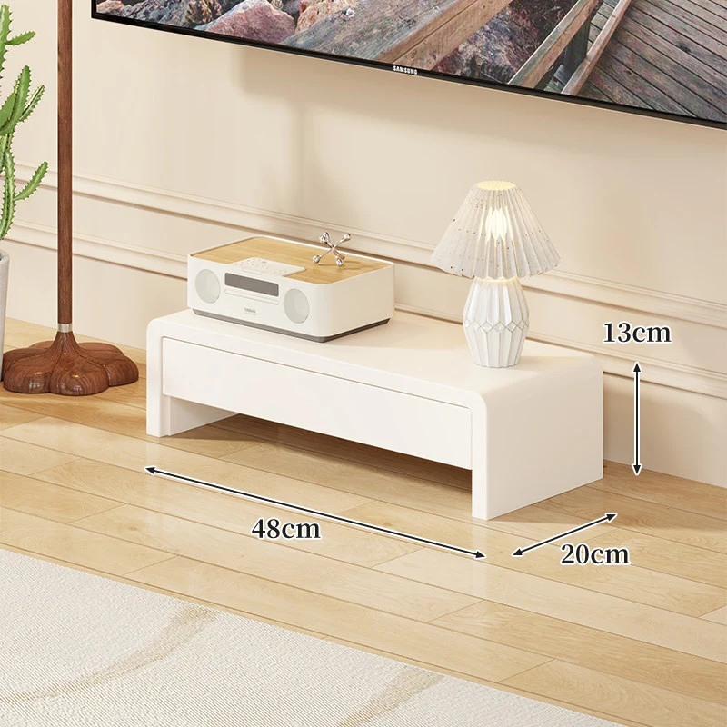 Niedrige massive Holz-TV-Medienkonsole Bank mit offenen rechteckigen Beinen