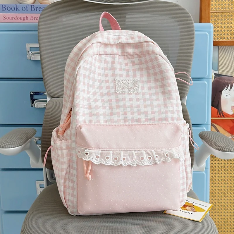 Niedlicher karierten Muster Rucksack Karnz