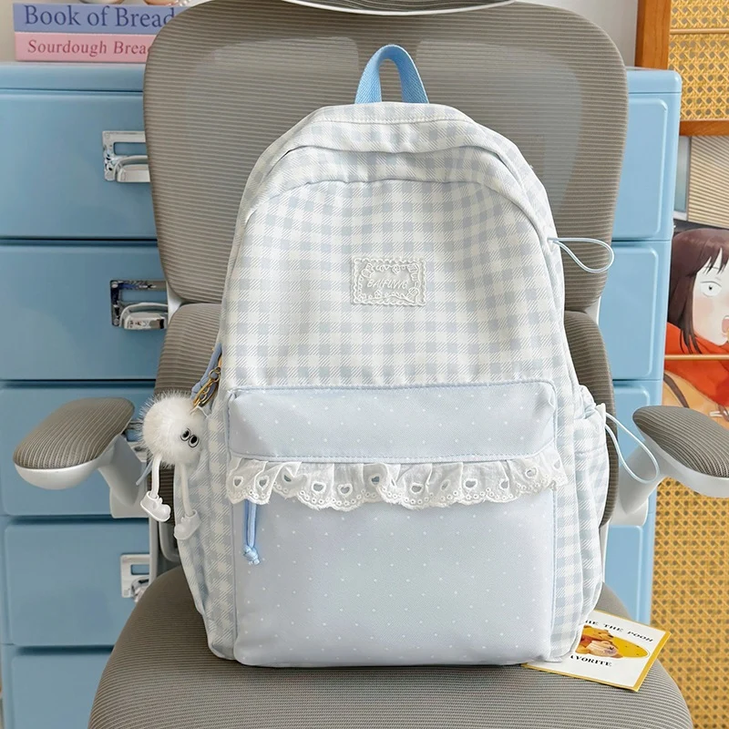 Niedlicher karierten Muster Rucksack Karnz