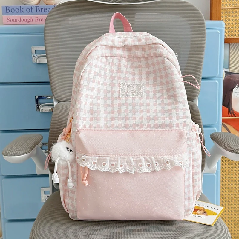 Niedlicher karierten Muster Rucksack Karnz