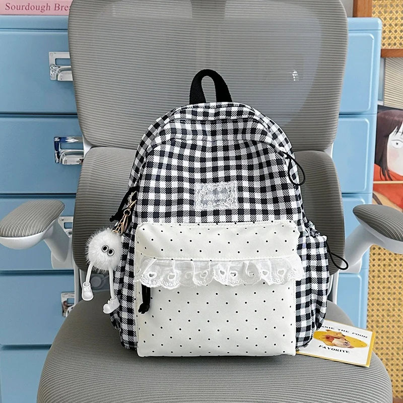 Niedlicher karierten Muster Rucksack Karnz