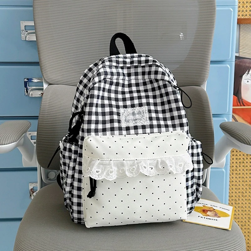 Niedlicher karierten Muster Rucksack Karnz