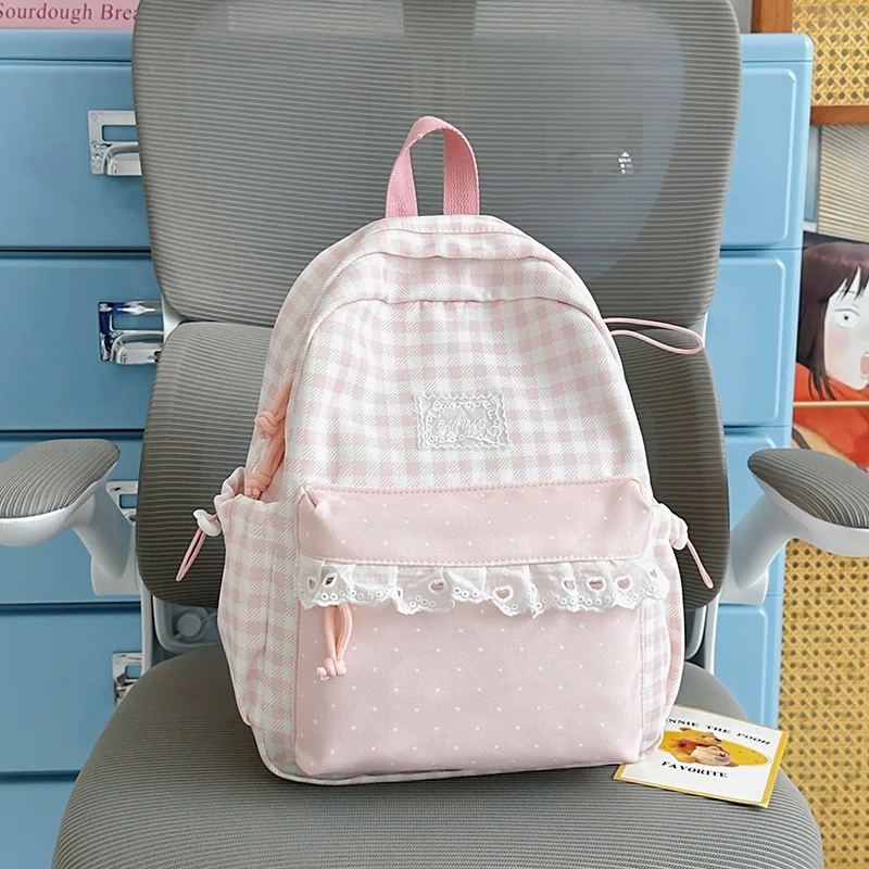 Niedlicher karierten Muster Rucksack Karnz