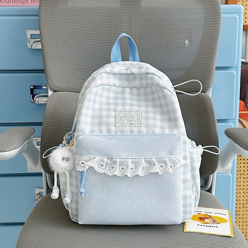Niedlicher karierten Muster Rucksack Karnz