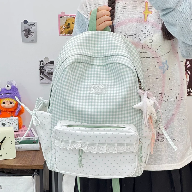Niedlicher karierten Muster Rucksack Karnz