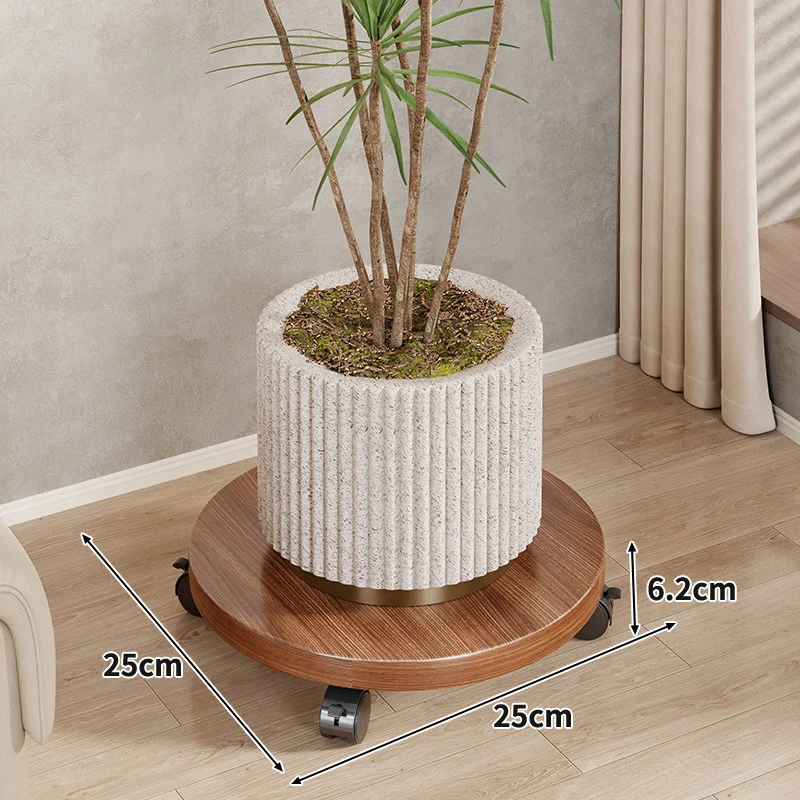 Runder Holzkugelrollen Pflanzen Caddy